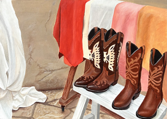 Western cowboy boots print