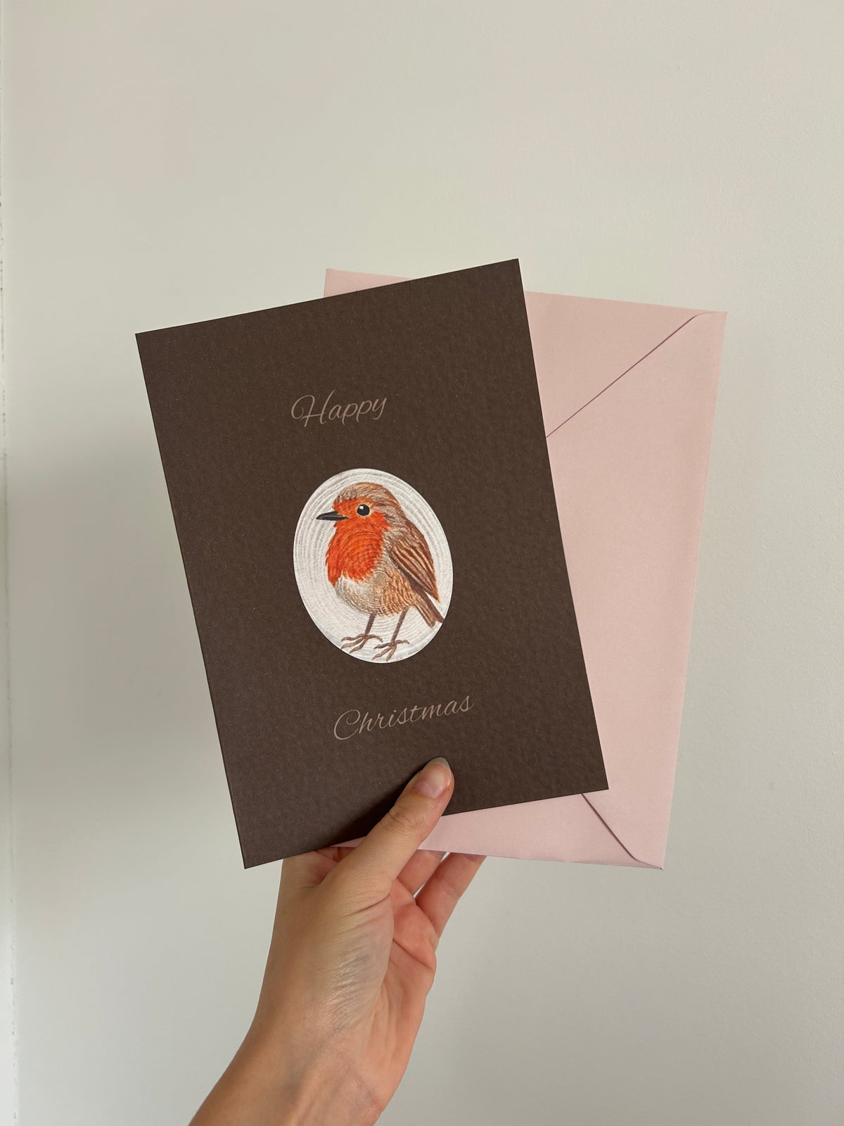 Festive Robin Textured Christmas Card